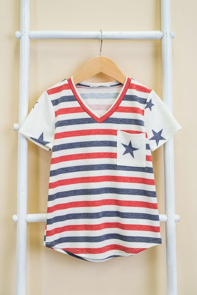Kid's Patriotic Stripe & Star Top