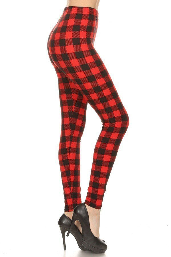 Womens buffalo plaid clearance leggings