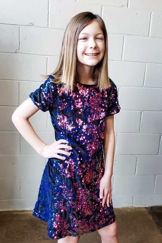 Kid's Reversible Sequin Shift Dress Front St Shop Kid's Reversible Sequin Shift Dress Front St Shop