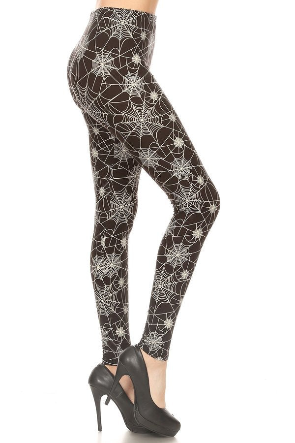 One Size Halloween Spider Web Leggings