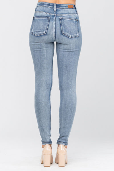 Judy Blue High Rise Heavy Hand Sand Skinny Jeans