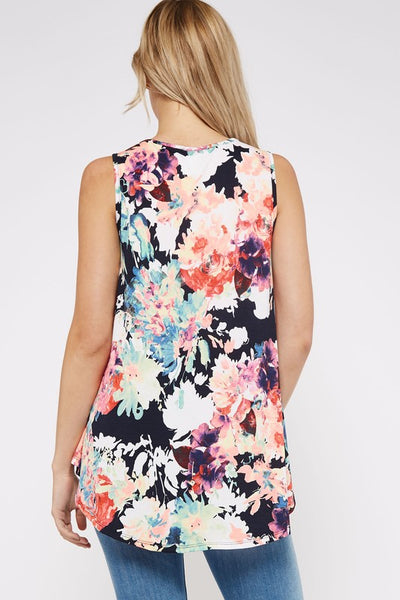 Bright Blooms Floral Tank Top