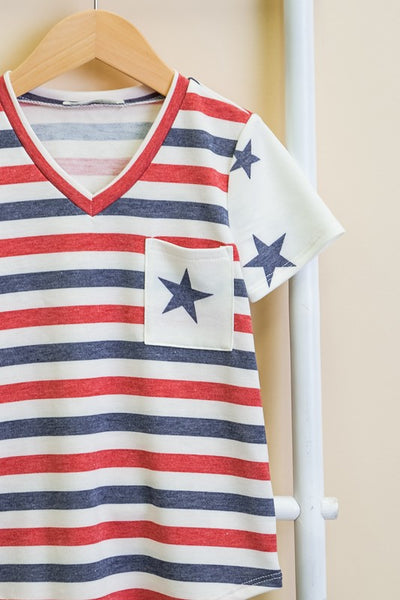 Kid's Patriotic Stripe & Star Top