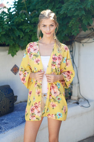 Yellow Floral Kimono
