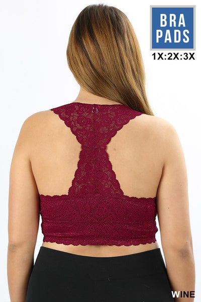 Padded Solid Lace Bralette