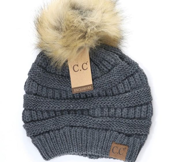 Fur Pom CC Beanie