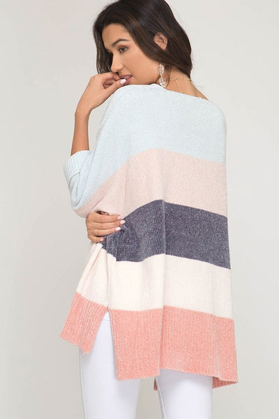 Chenille Color Block Sweater