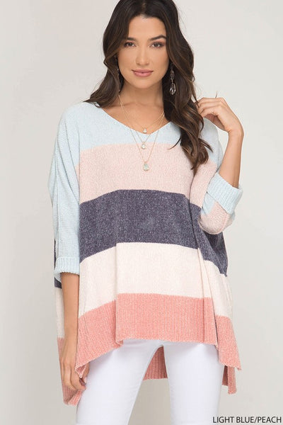 Chenille Color Block Sweater