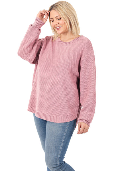 Light Rose Round Neck Sweater