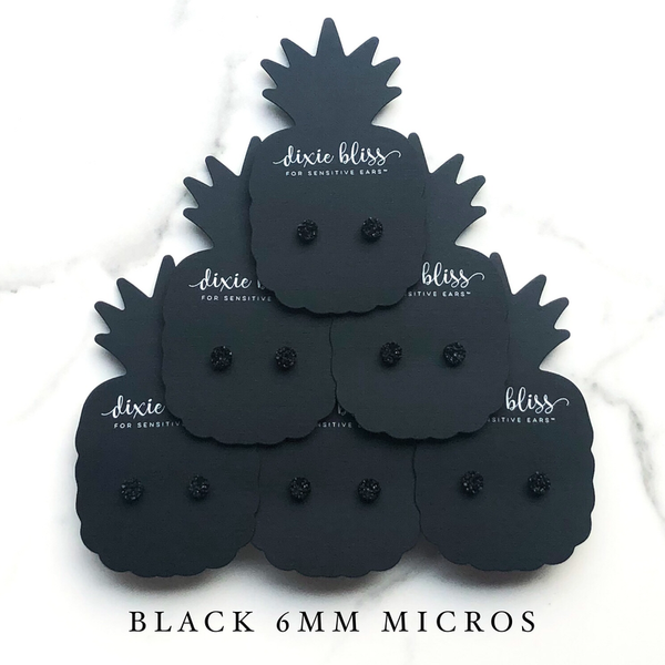 Black Micro Druzy Earrings