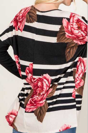 Black & Ivory Floral Sweater