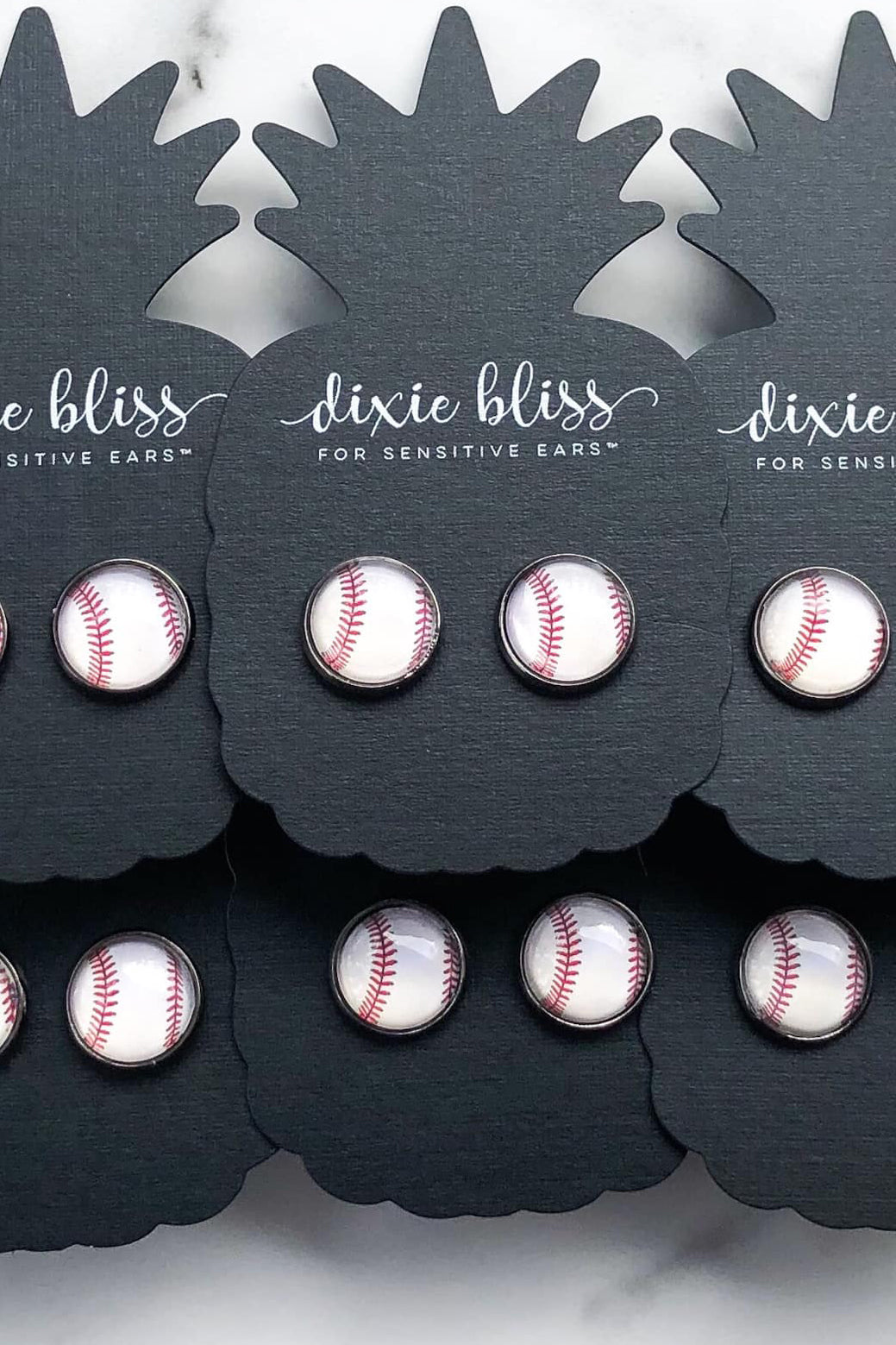 Baseball Photo Glass Earrings
