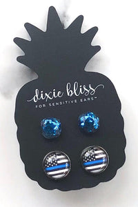 Blue Line Duo Law Enforcement Earrings