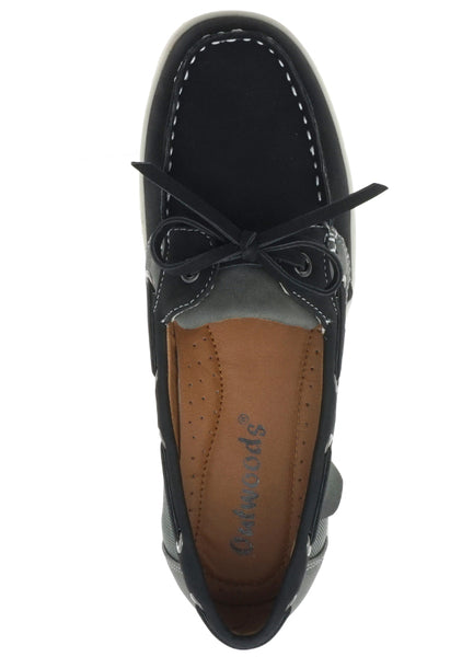 Black & Gray Boat Shoe