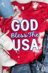 God Bless the USA Bleached Tee