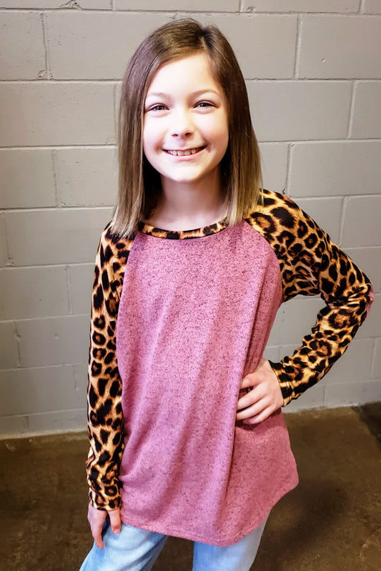 Kid's Leopard Sleeve Raglan