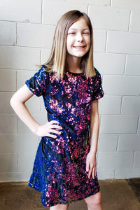 Kid's Reversible Sequin Shift Dress