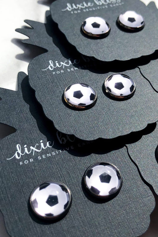 Soccer Photo Glass Earrings
