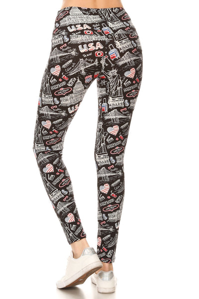 One Size USA Graphic Leggings