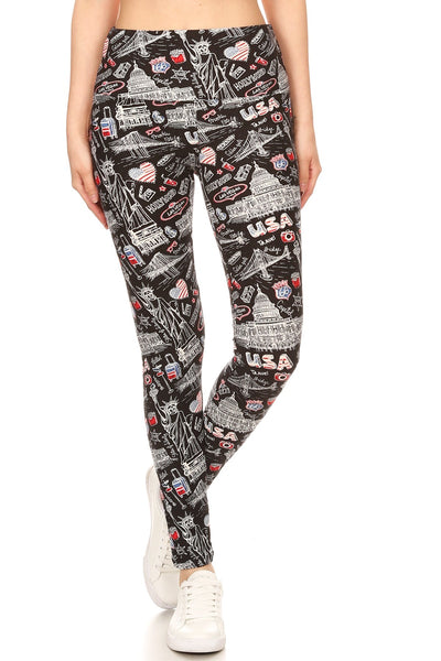 One Size USA Graphic Leggings