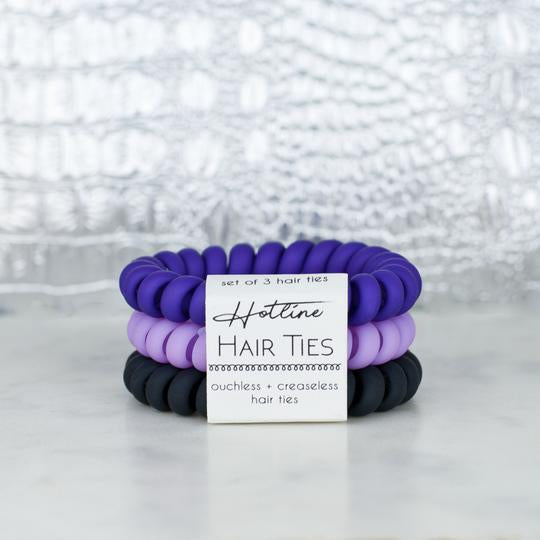 Hotline Hair Ties Ultra Violet Matte Set